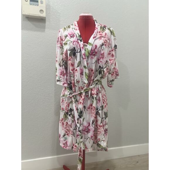 Show Me Your Mumu Floral Print Robe One Size OS Kimono Lightweight Pink - Picture 6 of 8